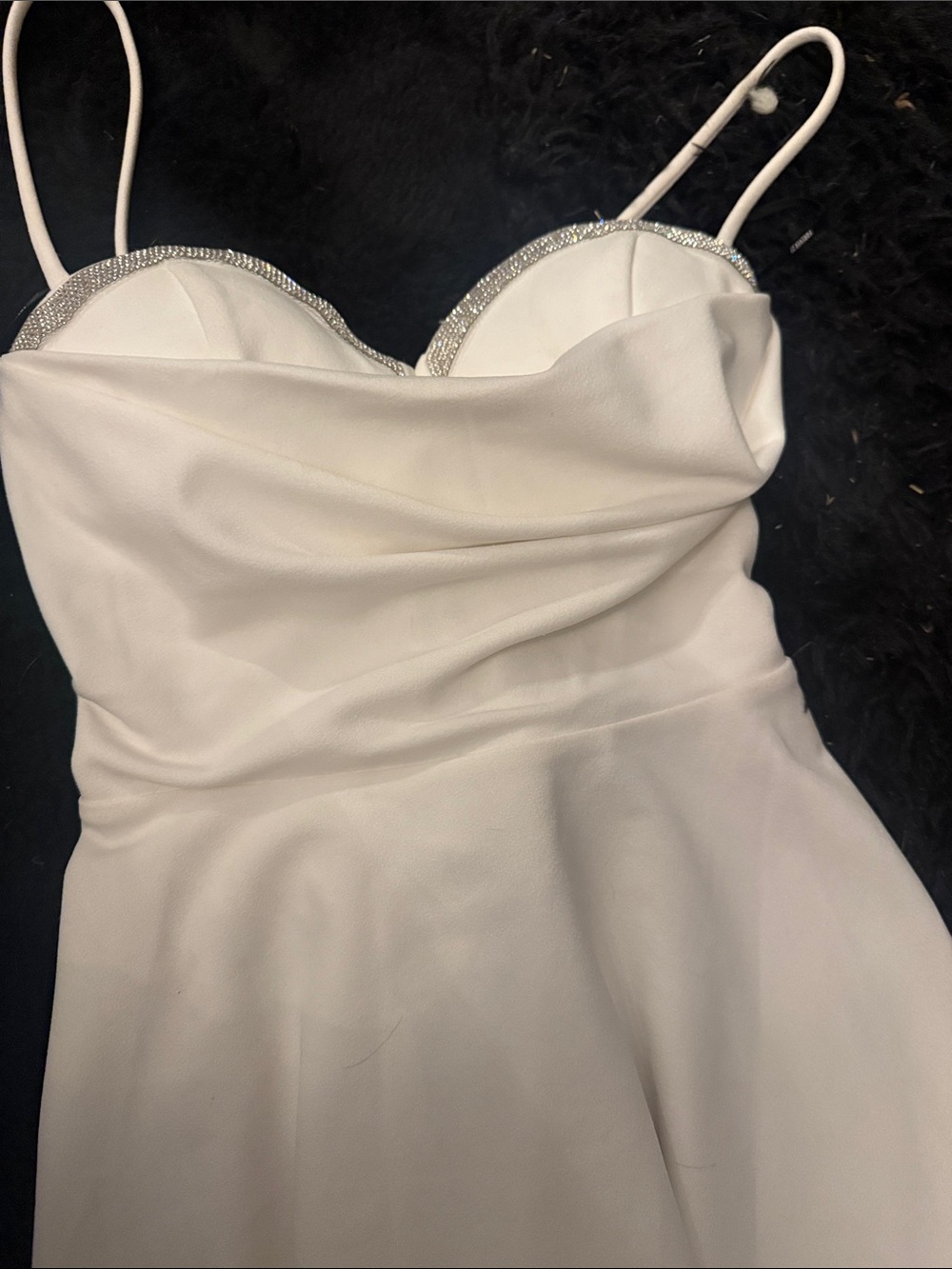 Forever 21 White Strapless Dress with Crystal-Trim Sweetheart Bust